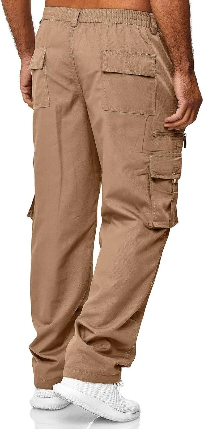 Cargo Sweatpants for Men Mens Lounge Pants Linen Drawstring Elastic Waist Baggy Drop Crotch Sweatpants Trousers Mens