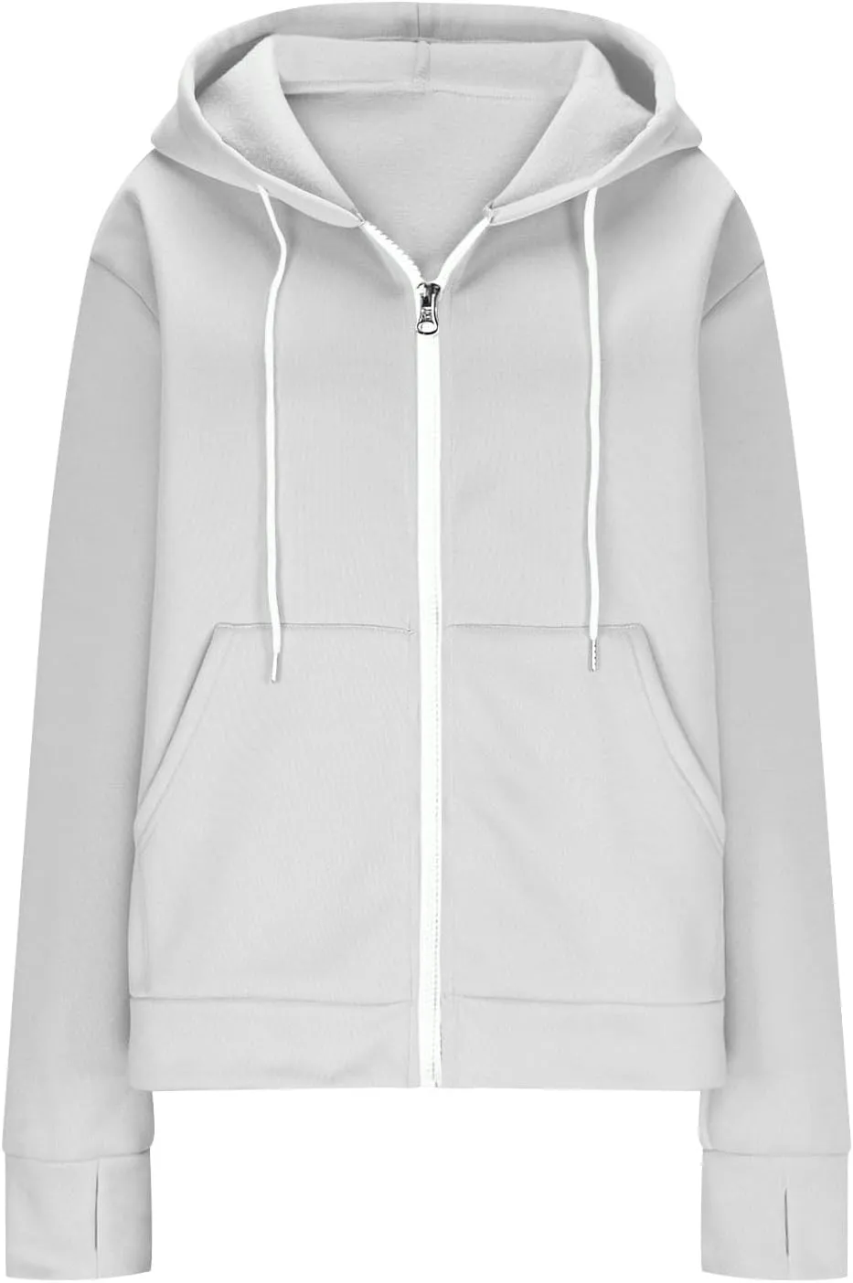 Casual Oversized Hoodies for Women Full Zip Long Sleeve Athletic Hooded Jackets 2024 Fall Drawstring Sweatshirts Tops