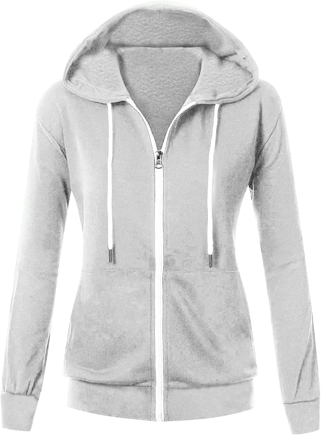 Casual Oversized Hoodies for Women Full Zip Long Sleeve Athletic Hooded Jackets 2024 Fall Drawstring Sweatshirts Tops