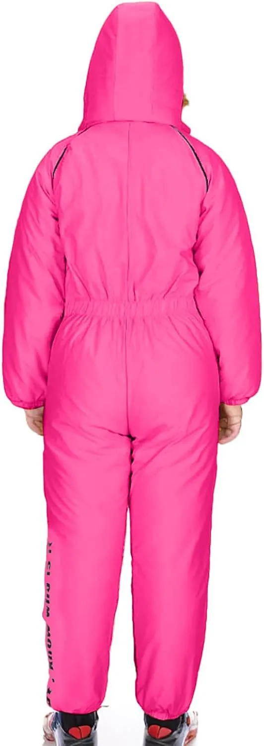 Children Boy Girl Padded Jacket Overalls Hoodies Outerwear for Kid Thick Warm Fuzzy Hooded Padded Jacket