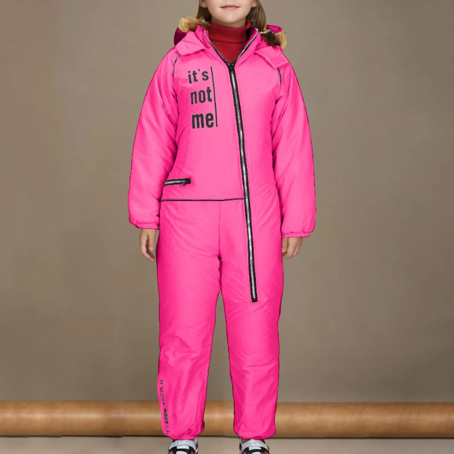 Children Boy Girl Padded Jacket Overalls Hoodies Outerwear for Kid Thick Warm Fuzzy Hooded Padded Jacket