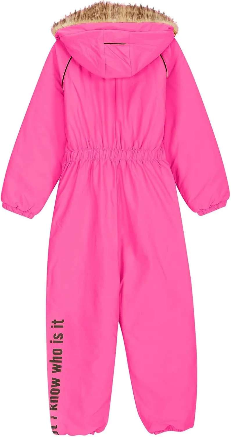 Children Boy Girl Padded Jacket Overalls Hoodies Outerwear for Kid Thick Warm Fuzzy Hooded Padded Jacket