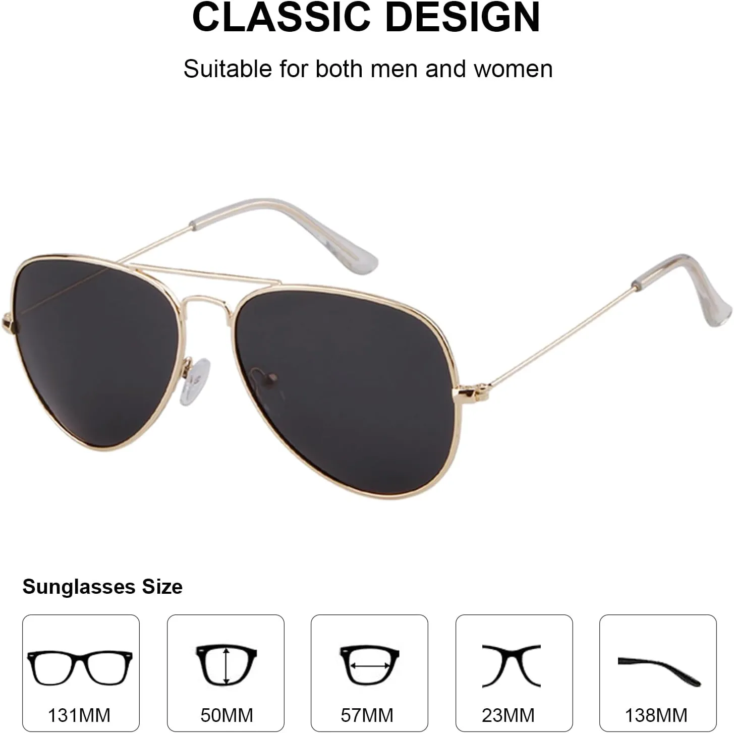 Classic Aviator Sunglasses Retro Aviator Sunglasses for Women Men UV Blocking