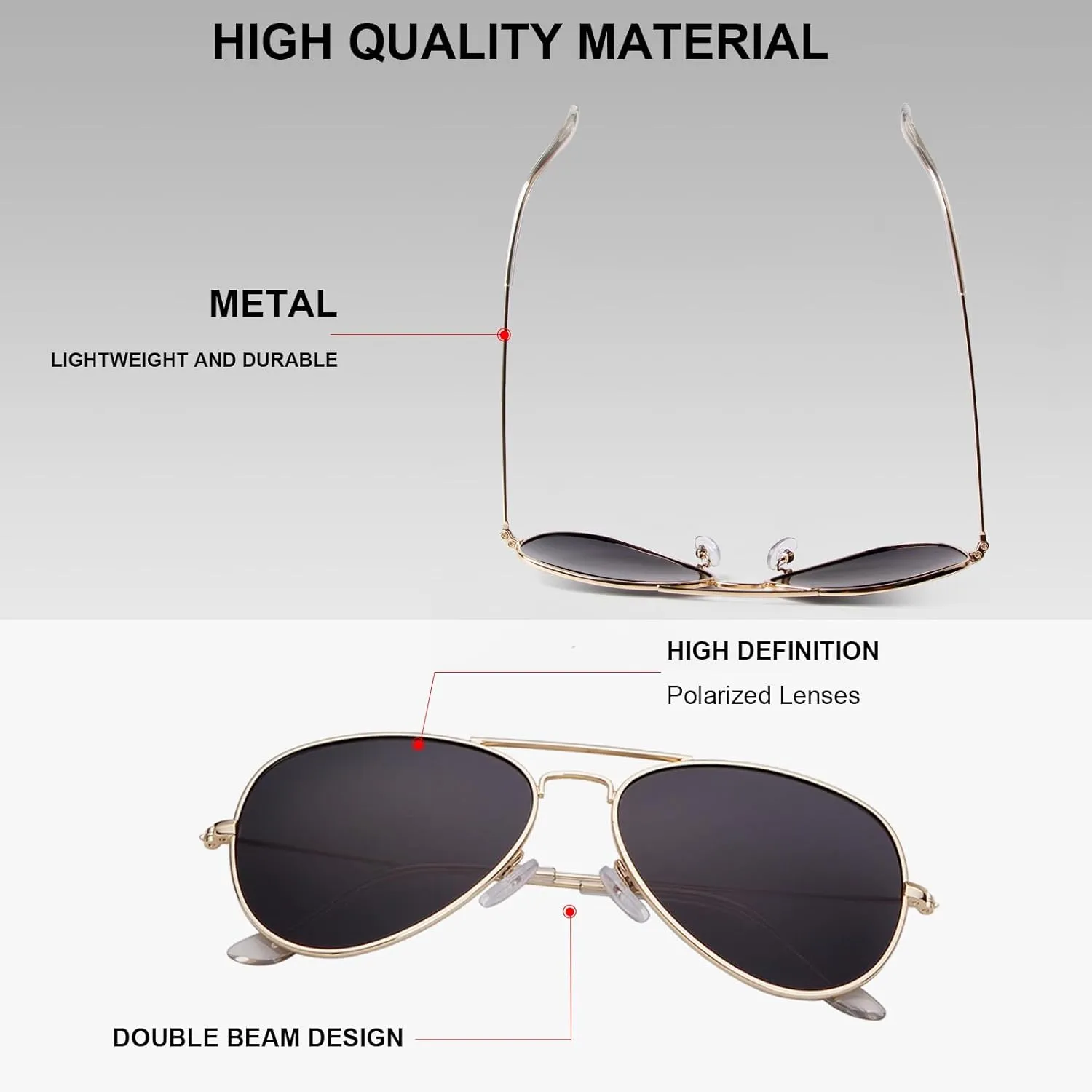 Classic Aviator Sunglasses Retro Aviator Sunglasses for Women Men UV Blocking