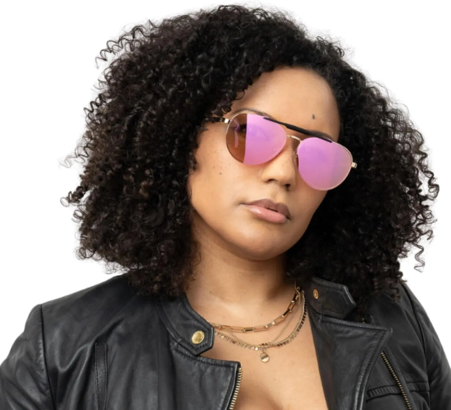 Clip On Flip Up Sunglasses in Metal Lightweight Aviator Frame - w/Magnetic Clip-On Technology