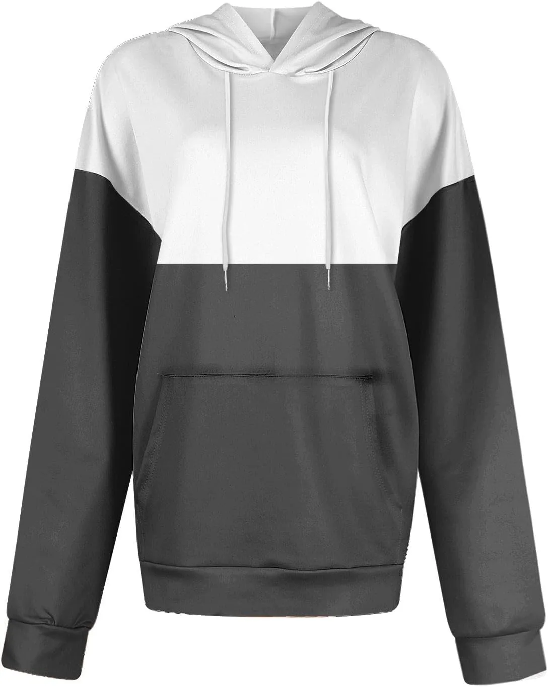 Colorblock Hoodie for Women Long Sleeve Pullover Drawstring Sweatshirt Kangaroo Pocket Top Fall Goingout Athleisure