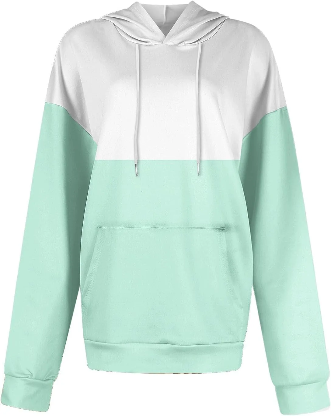 Colorblock Hoodie for Women Long Sleeve Pullover Drawstring Sweatshirt Kangaroo Pocket Top Fall Goingout Athleisure