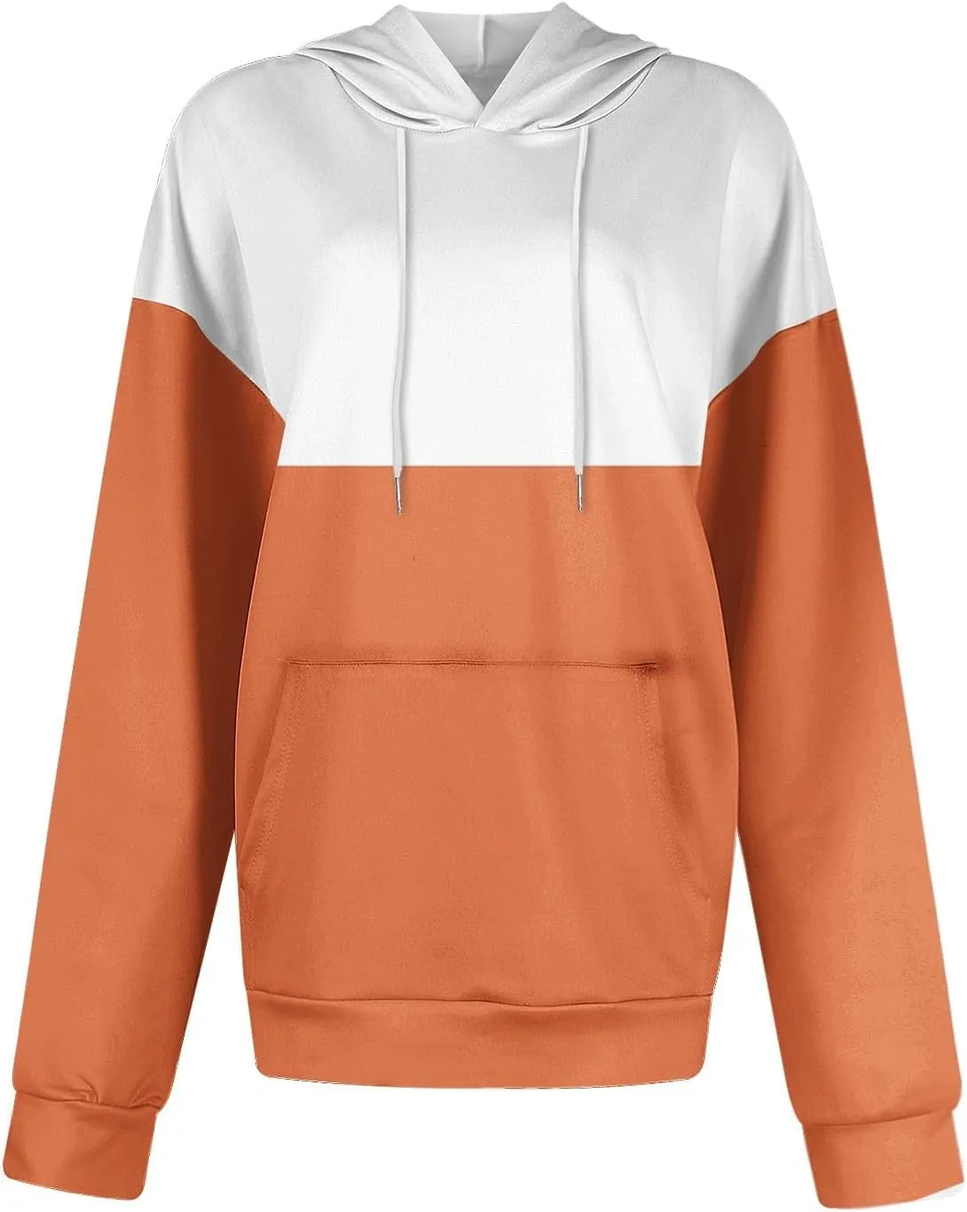 Colorblock Hoodie for Women Long Sleeve Pullover Drawstring Sweatshirt Kangaroo Pocket Top Fall Goingout Athleisure