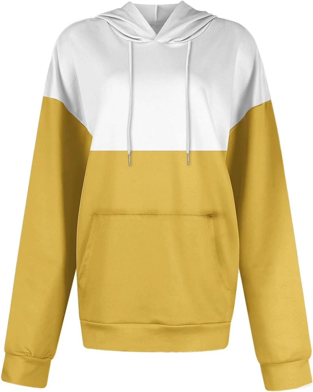 Colorblock Hoodie for Women Long Sleeve Pullover Drawstring Sweatshirt Kangaroo Pocket Top Fall Goingout Athleisure