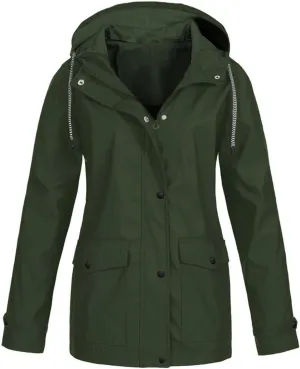 CRNTCEM Men's Waterproof Rain Jacket Fall Soft Shell Hooded Military Tactical Jacket Lightweight Hiking Windbreaker Jackets