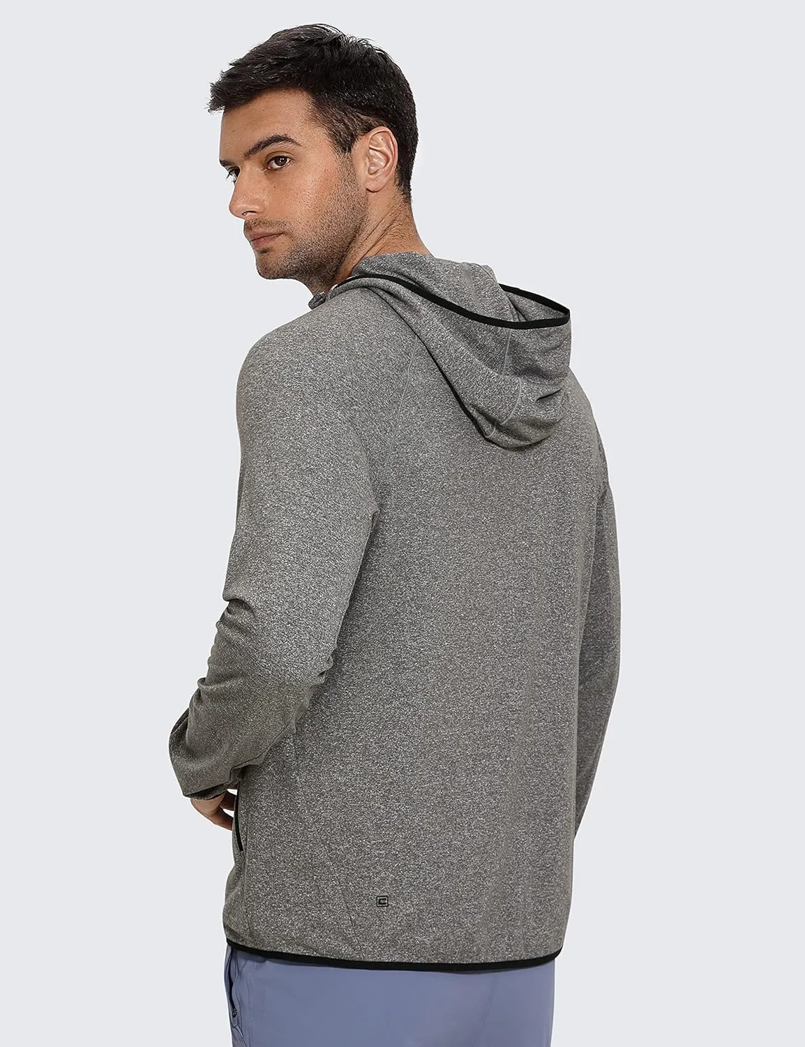 CRZ YOGA Men's Brushed Comfy Zip Up Hoodie Lightweight Athletic Running Jackets Workout Long Sleeve Sweatshirts
