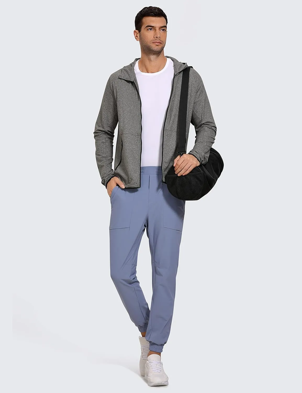 CRZ YOGA Men's Brushed Comfy Zip Up Hoodie Lightweight Athletic Running Jackets Workout Long Sleeve Sweatshirts