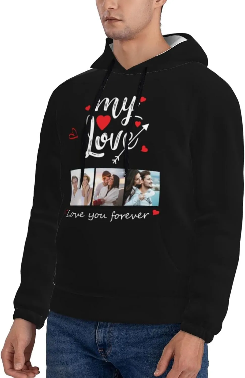 Custom Hoodie 4 Side Print Personalized Unisex Sweatshirts for Men Women On Front Back Sleeve Design Your Own Hoodies