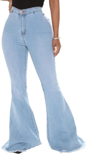 CZFSWT Bell Bottom Jeans for Women, High Waisted Flare Jeans for Women Ripped Stretchy Bell Bottoms Pants