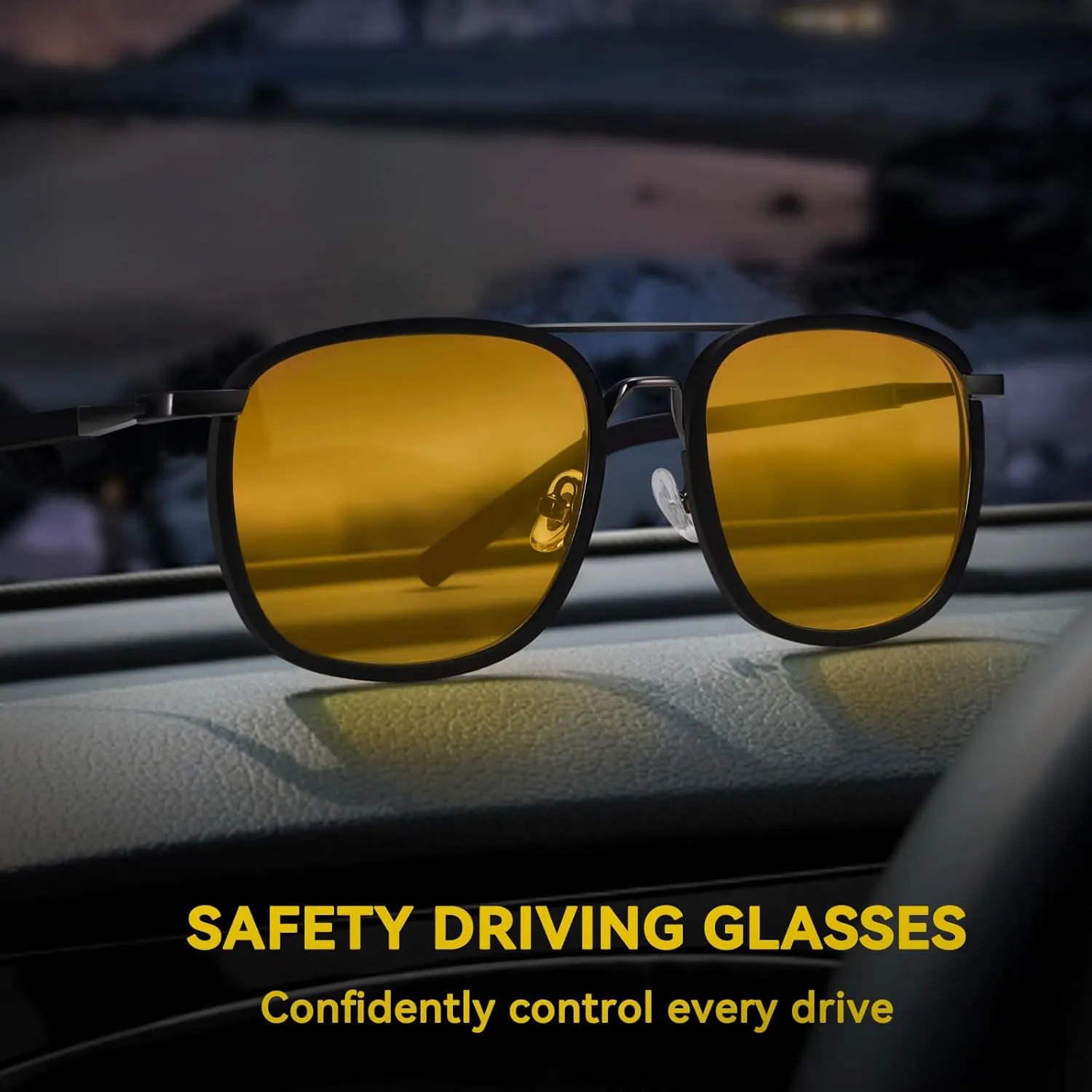 Dollger Polarized Trendy Sunglasses for Men Women Square Aviator UV Protection Lightweight Oversized Metal Sun Glassses