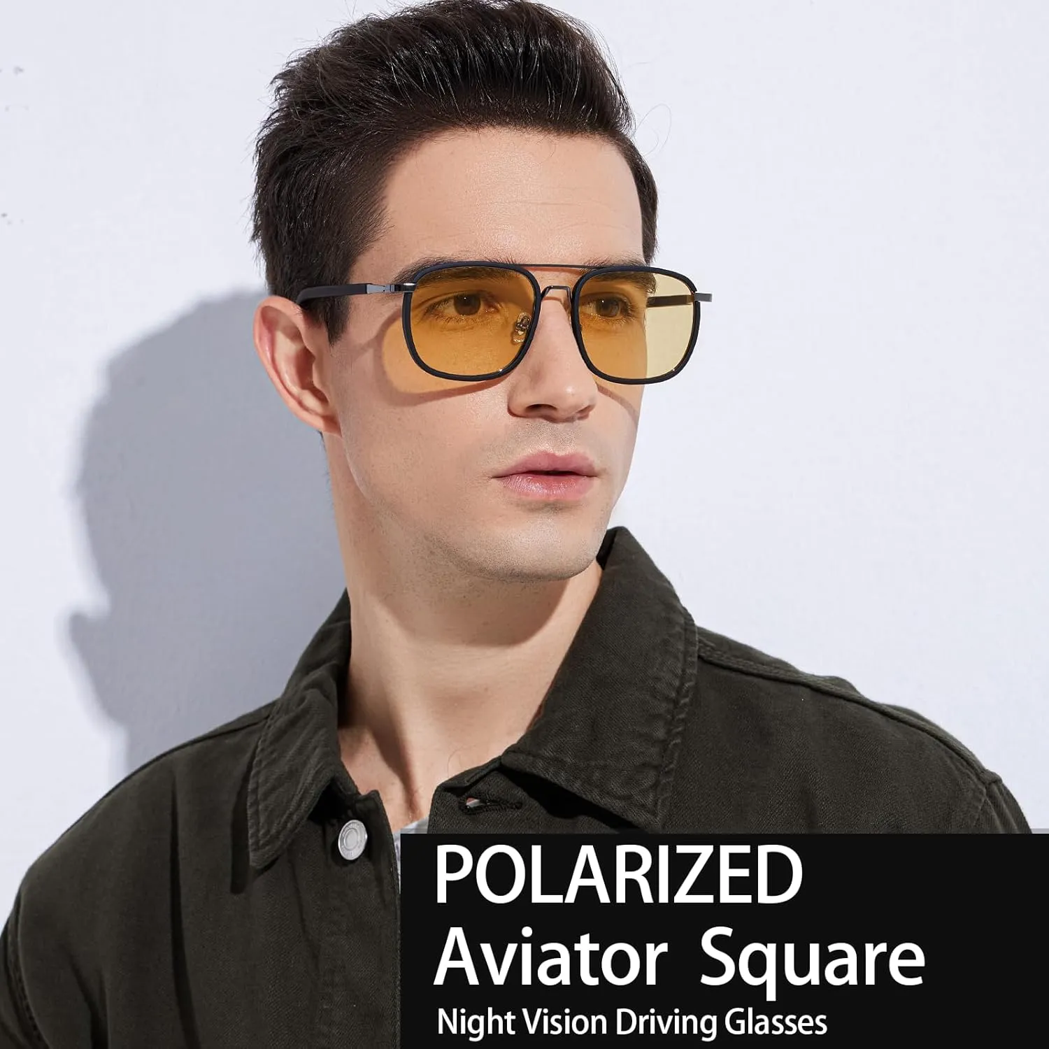 Dollger Polarized Trendy Sunglasses for Men Women Square Aviator UV Protection Lightweight Oversized Metal Sun Glassses