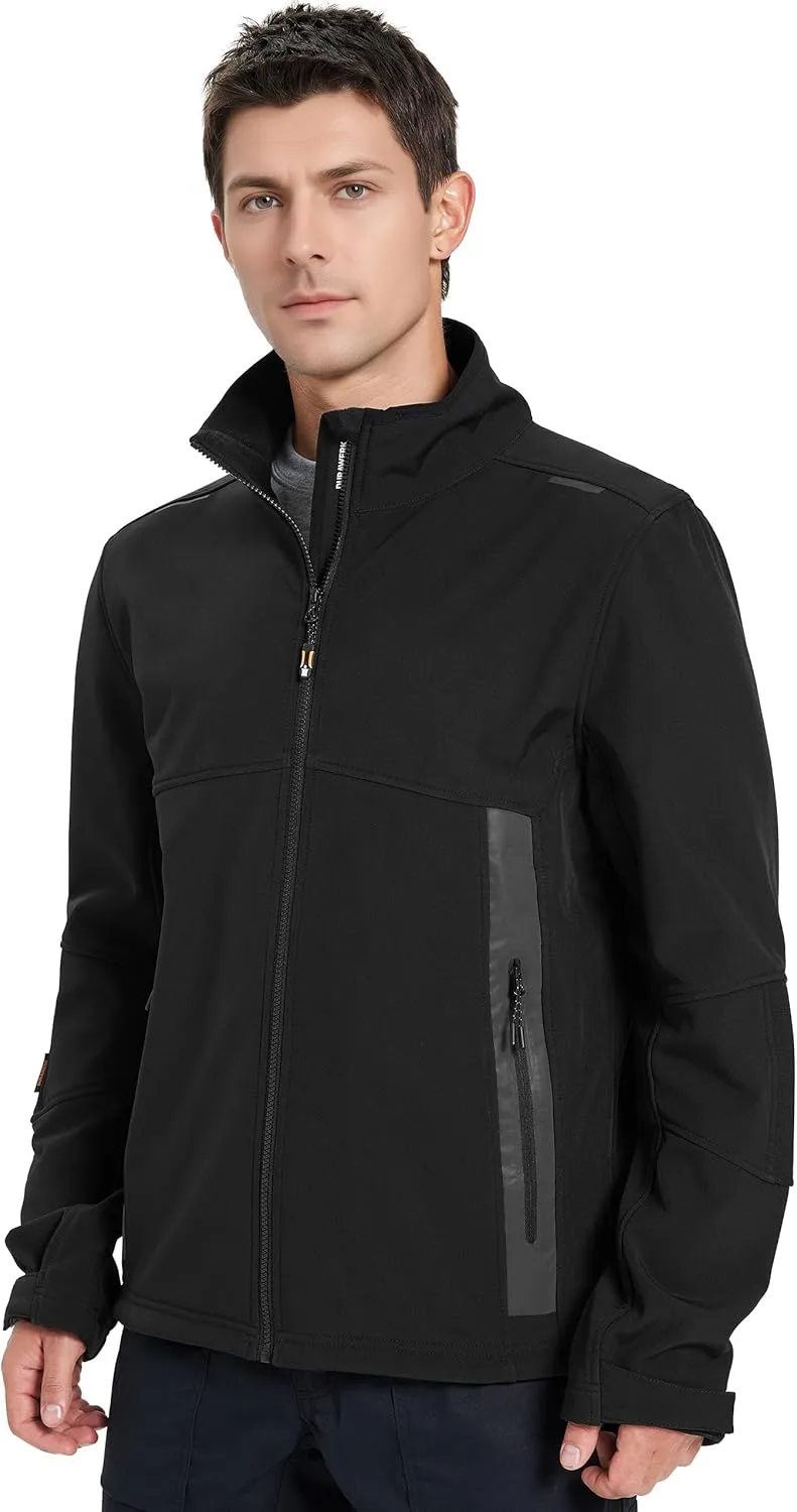 DURAWERK Softshell Jacket Mens Fleece Jacket Water Resistant Jackets Work Jackets for Men Tactical Jacket Windbreaker