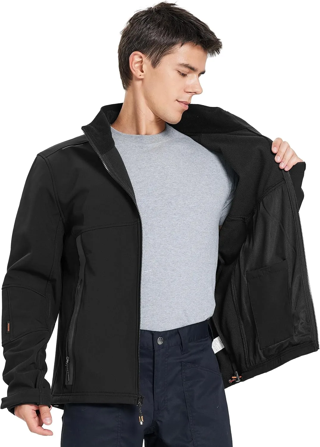 DURAWERK Softshell Jacket Mens Fleece Jacket Water Resistant Jackets Work Jackets for Men Tactical Jacket Windbreaker