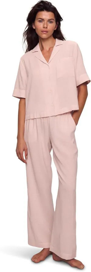 Eberjey Women's Nautico Relaxed Short Sleeve Pant Pajama Set