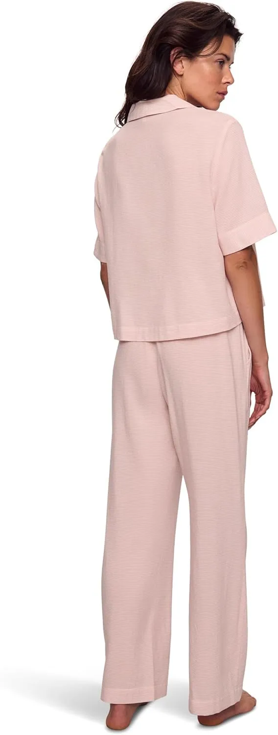 Eberjey Women's Nautico Relaxed Short Sleeve Pant Pajama Set