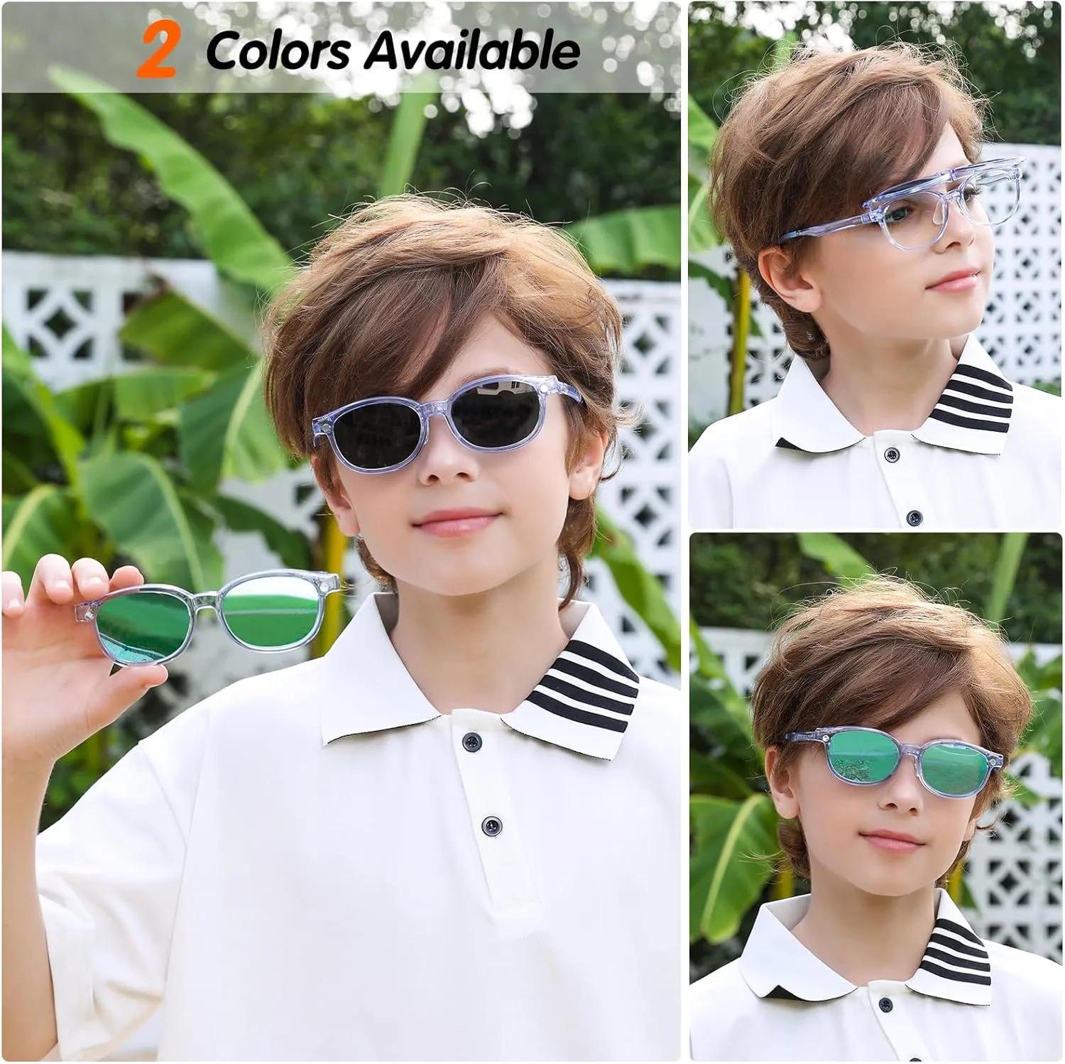 EYEBUDDY Kids Magnetic Clip-On Sunglasses, UV Polarized Sunglasses for Boys and Girls (1 Frame 2pc Magnetic Lens Holders)
