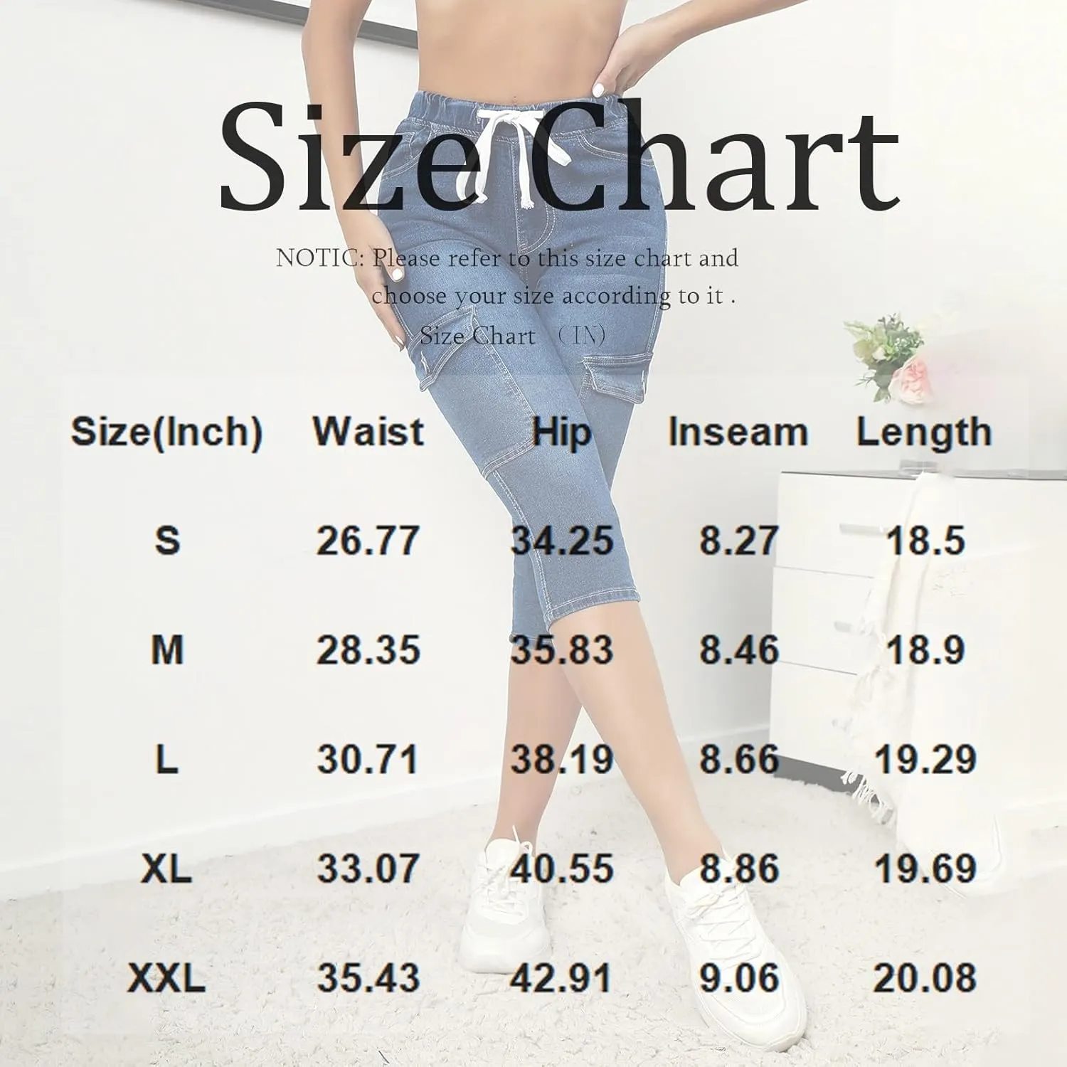 fanmpghleoo Capri Jeans for Women Stretch Frayed Hem Ripped Jeans Lightweight Denim Capris with Pockets Summer Denim Joggers