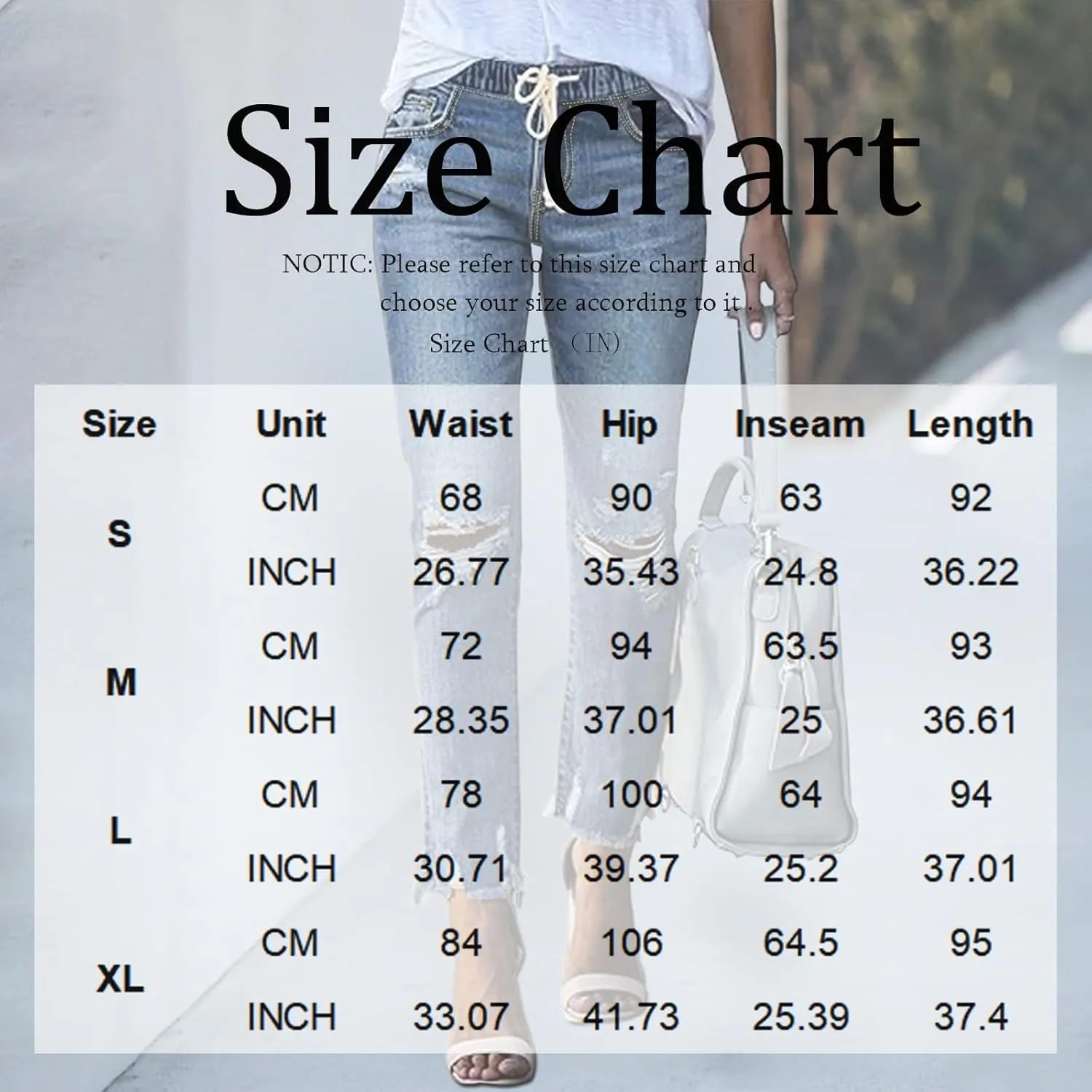 fanmpghleoo Ripped Jeans Womens Drawstring Elastic Waist Skinny Jeans Stretch Cropped Denim Joggers Frayed Hem Curvy Jeggings