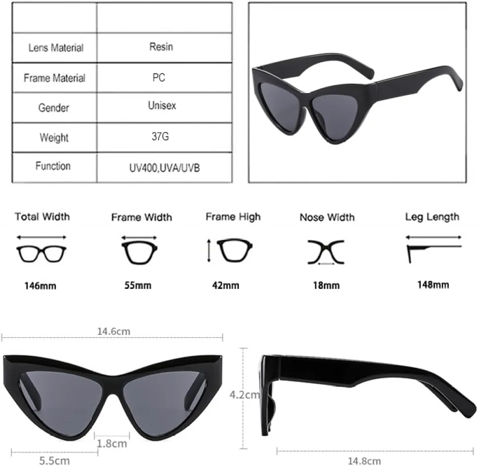 Fashion Cat Eye Gradient Sunglasses Shades UV400 Vintage Green Purple Eyewear Men Trending Sun Glasses