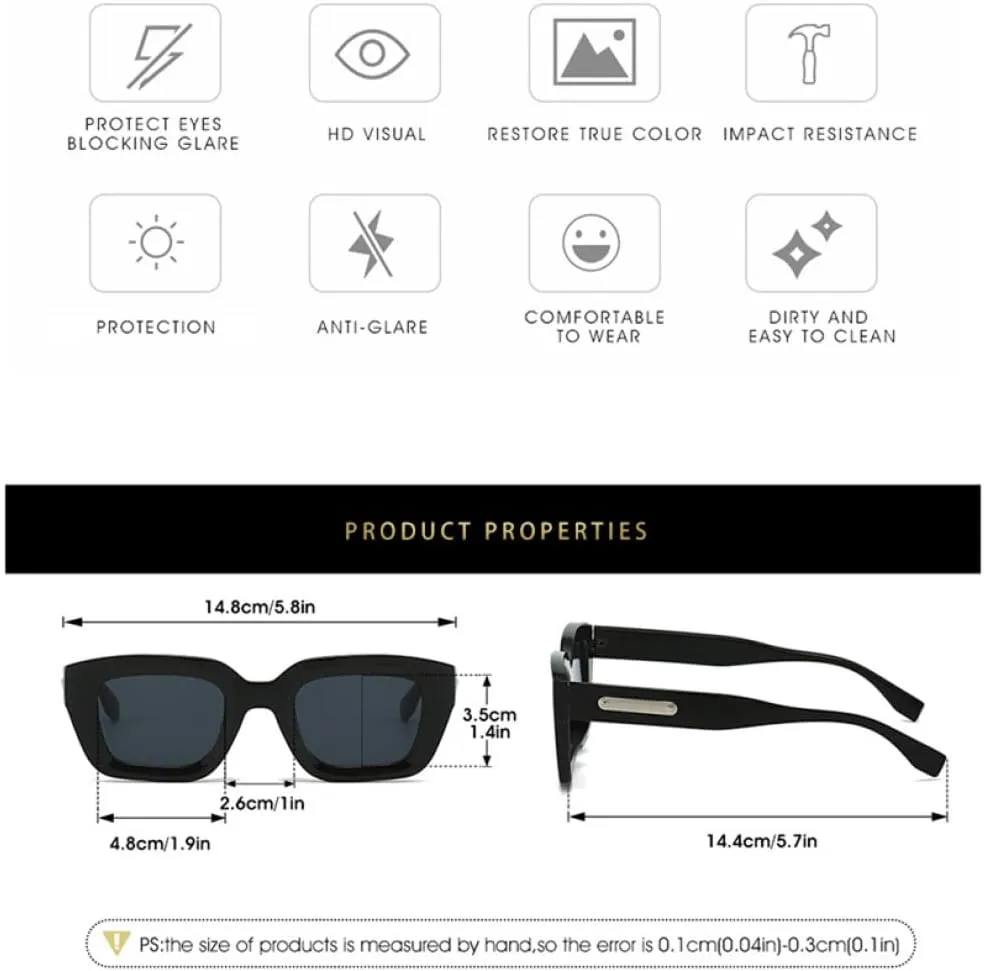 Fashion Cat Eye Sunglasses Women Men PC Black Lens Frame Vintage Simple Style Casual Eyewear UV400