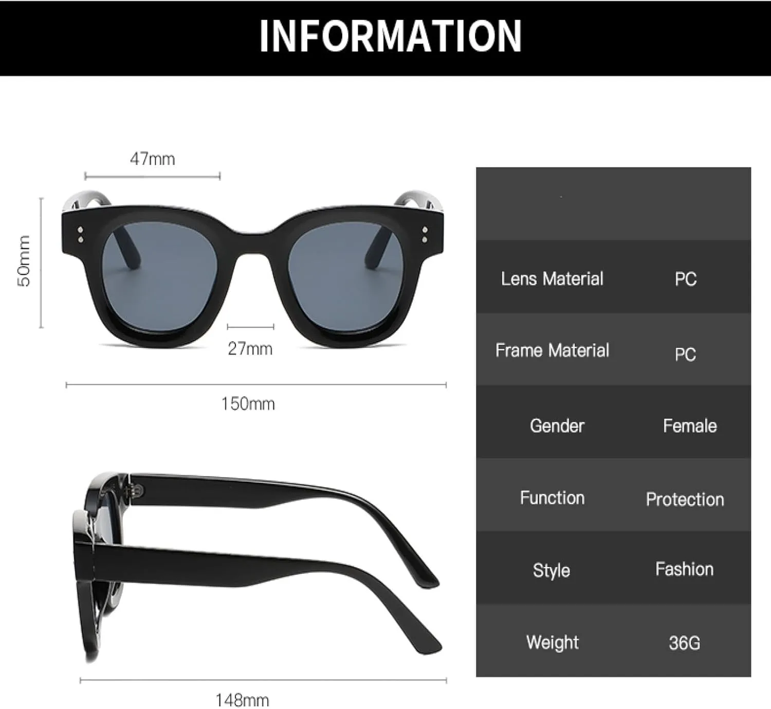 Fashion Classic Retro Oval Frame Thickened Sunglasses Glasses Female