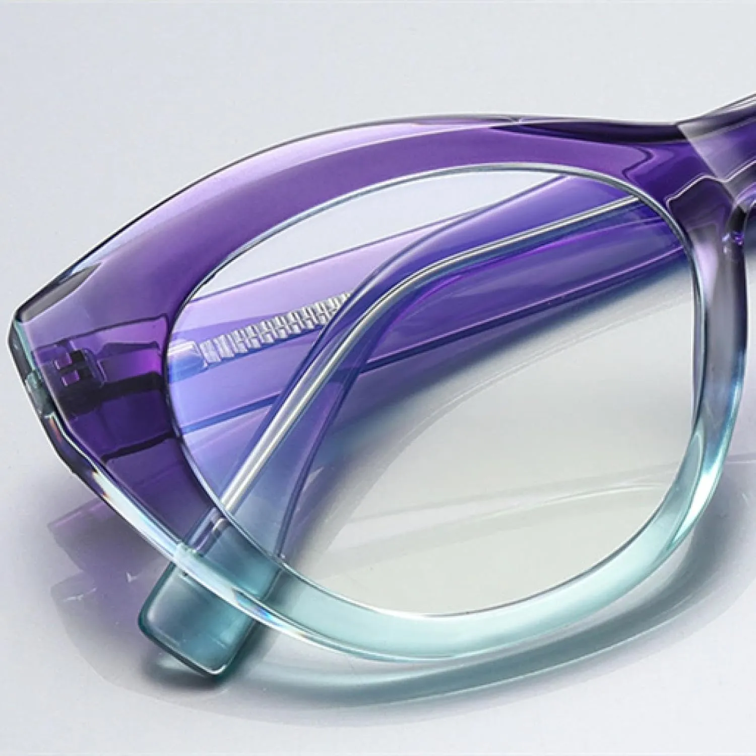 Fashion Gradient Color Cat Eye Frame Women Popular Spring Hinge Plastic Titanium Transparent Glasses