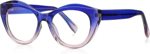 Fashion Gradient Color Cat Eye Frame Women Popular Spring Hinge Plastic Titanium Transparent Glasses