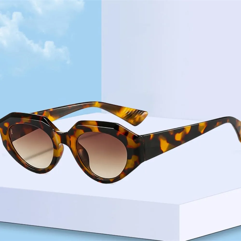 Fashion Punk Oval Sunglasses Women Vintage Cat Eye Sunglasses Men Steampunk Leopard Glasses UV400 Eyewear