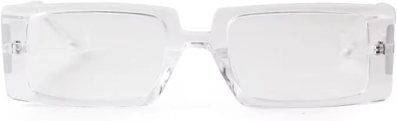 Fashion Vintage Brown Rectangle Sunglasses Women Men Elegant Transparent Frame Sun Glasses