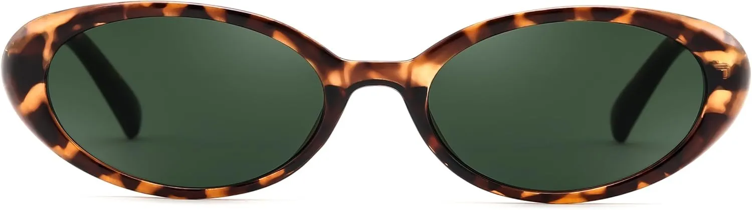 FEISEDY Retro Oval Cateye Sunglasses for Women Men Fashion Small 90s Style Vintage Shades B4180