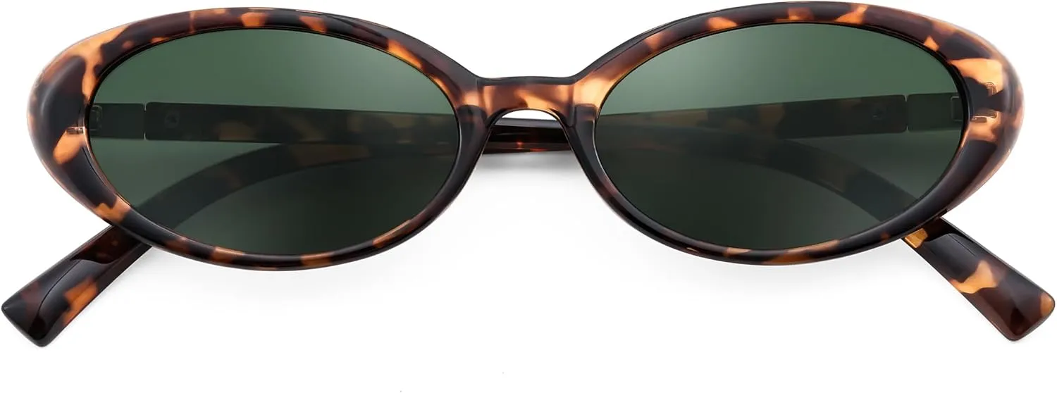 FEISEDY Retro Oval Cateye Sunglasses for Women Men Fashion Small 90s Style Vintage Shades B4180