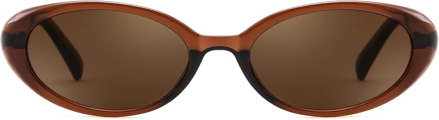 FEISEDY Retro Oval Cateye Sunglasses for Women Men Fashion Small 90s Style Vintage Shades B4180