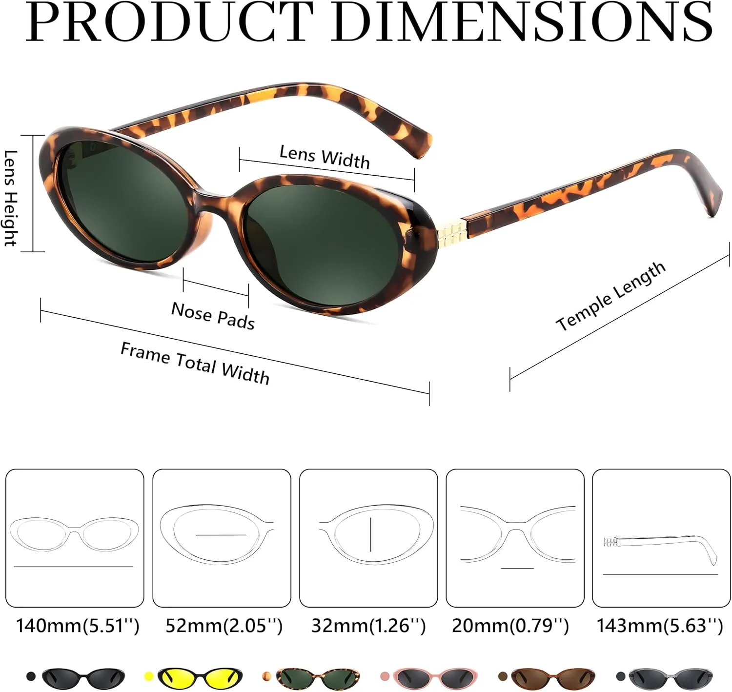 FEISEDY Retro Oval Cateye Sunglasses for Women Men Fashion Small 90s Style Vintage Shades B4180