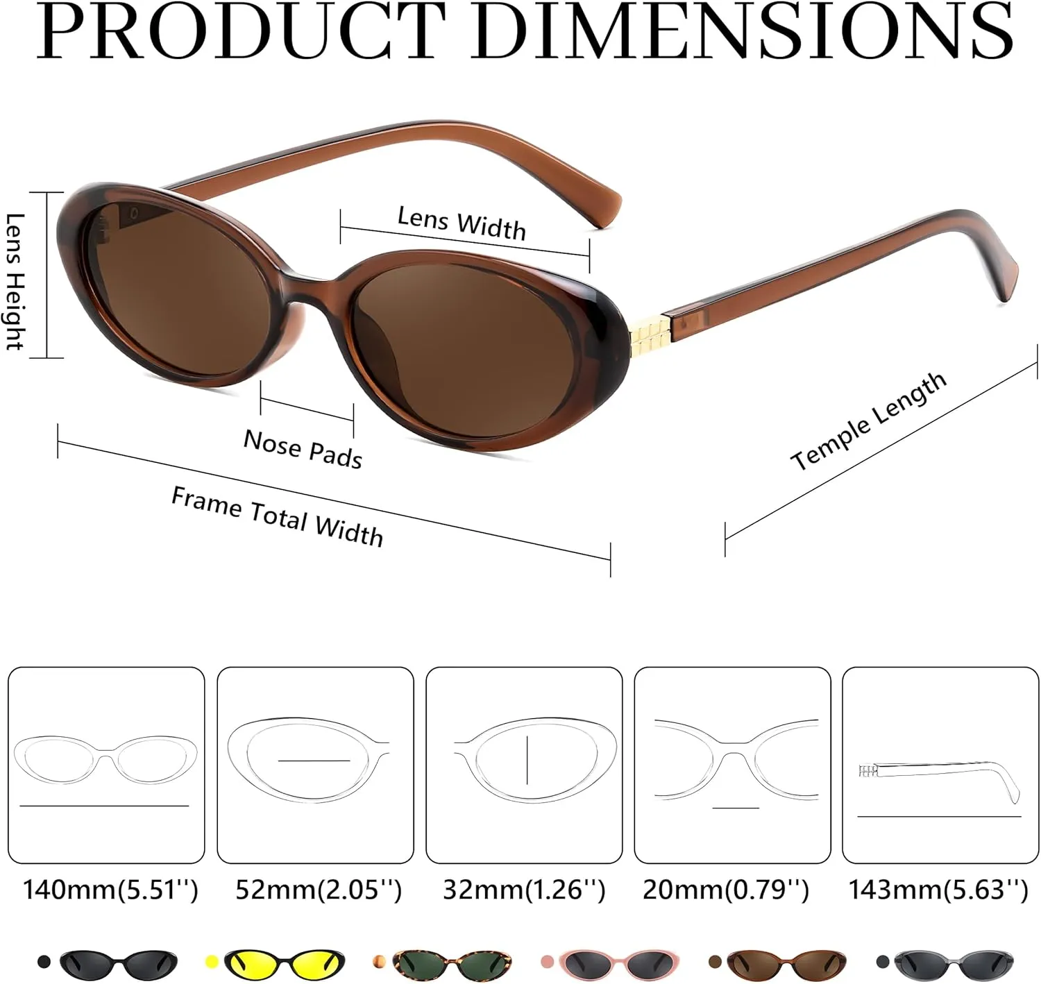 FEISEDY Retro Oval Cateye Sunglasses for Women Men Fashion Small 90s Style Vintage Shades B4180