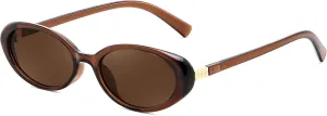 FEISEDY Retro Oval Cateye Sunglasses for Women Men Fashion Small 90s Style Vintage Shades B4180