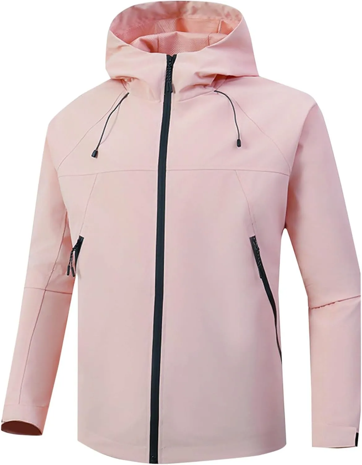 Finelylove Mens Rain Jacket,Windproof Lightweight Windbreaker Outdoor Softshell Rain Coat Mens Rain Jackets With Hood