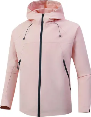Finelylove Mens Rain Jacket,Windproof Lightweight Windbreaker Outdoor Softshell Rain Coat Mens Rain Jackets With Hood