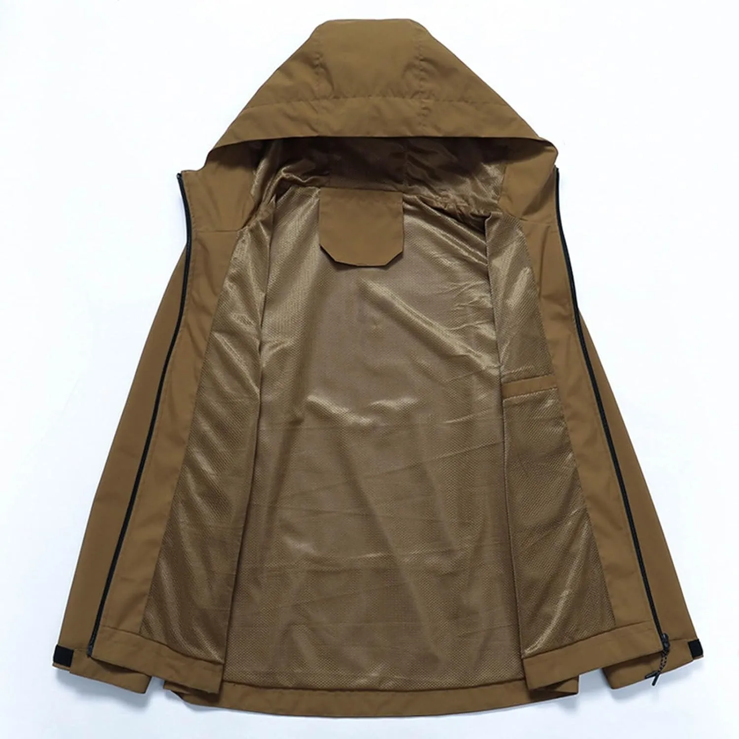 Finelylove Mens Rain Jacket,Windproof Lightweight Windbreaker Outdoor Softshell Rain Coat Mens Rain Jackets With Hood