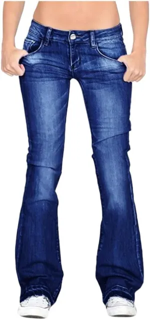 Flare Jeans for Women Button Up Curvy Slim Fit Butt Lifting High Waist Stretch Bell Bottom Jeans Bootcut Denim Pants
