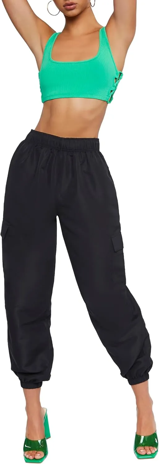 Forever 21 Women's High-Rise Cargo Joggers