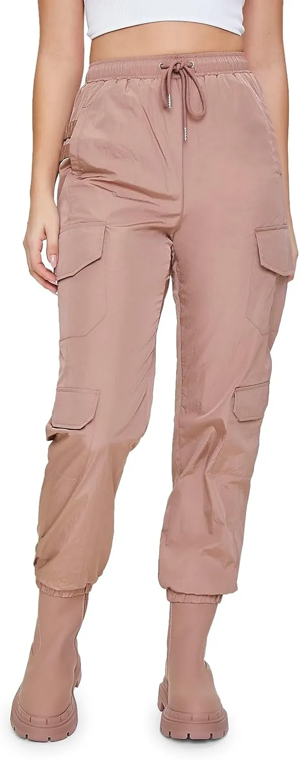 Forever 21 Women's Windbreaker Cargo Joggers