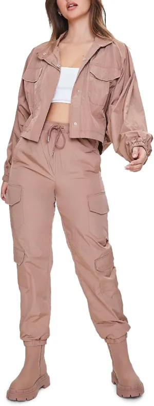 Forever 21 Women's Windbreaker Cargo Joggers