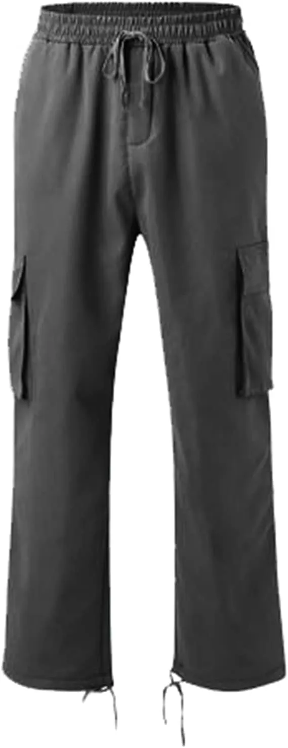 GIERIDUC Straight Leg Cargo Pants for Mens Navy Blue Dress Pants Slim Fit Light Gray Dress Pants Mens Mens High Waisted Pants