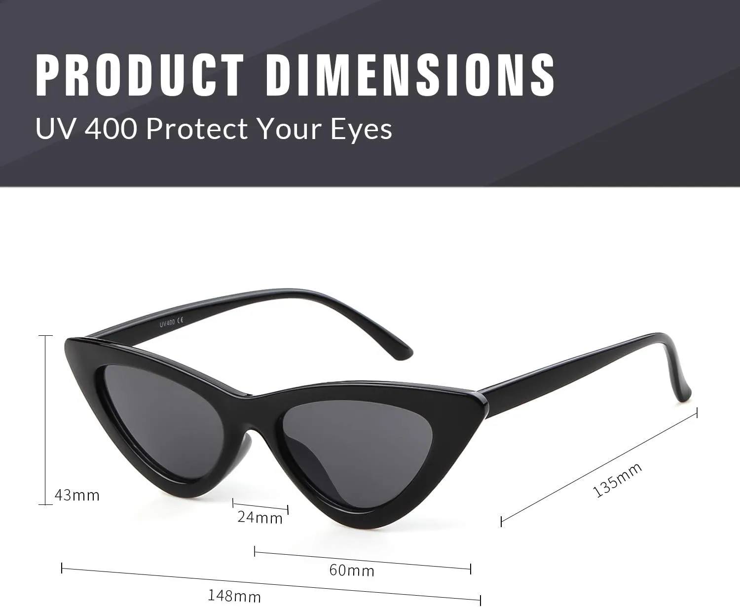 GIFIORE Retro Vintage Cat Eye Sunglasses for Women Trendy Narrow Cateye Frame Sun Glasses