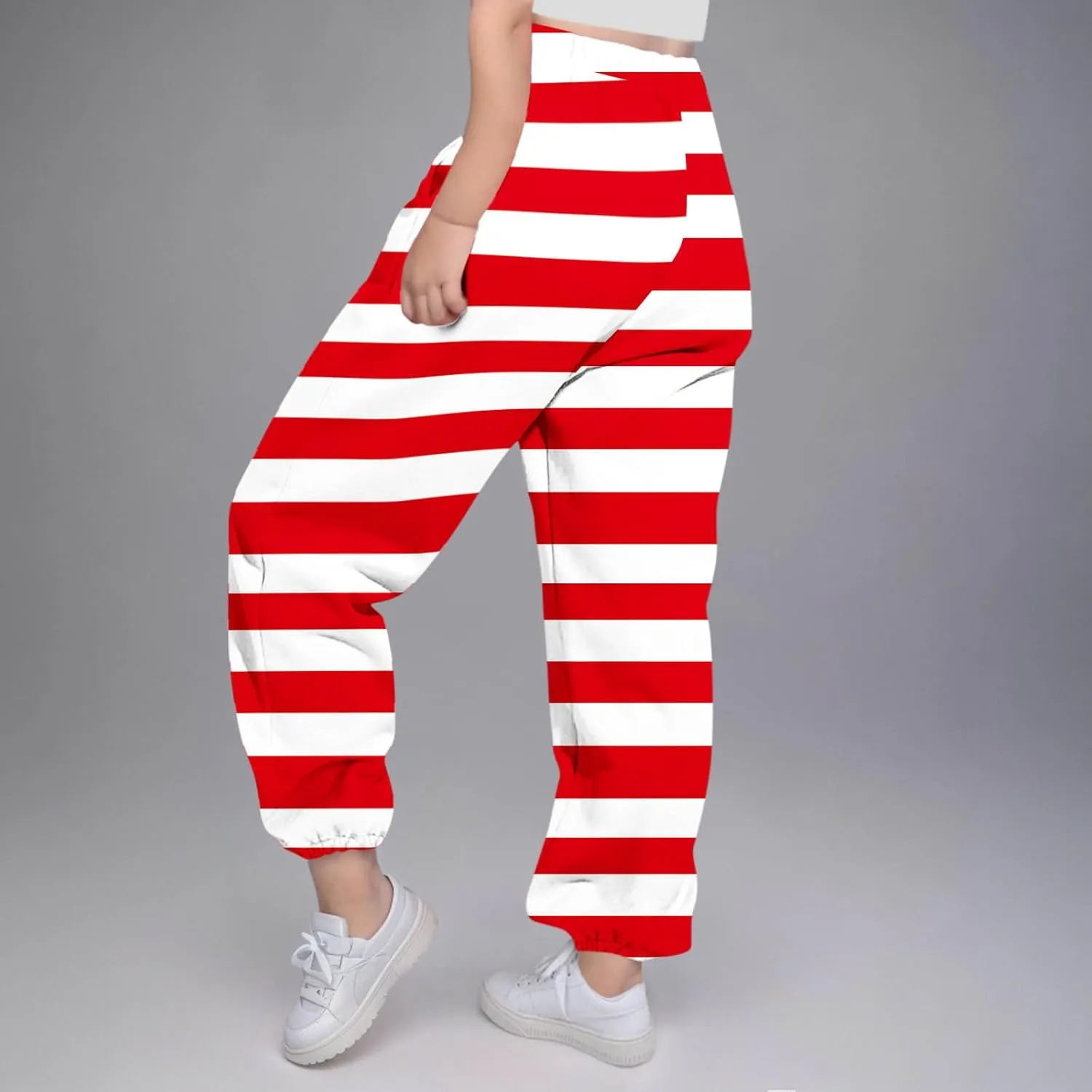 Girls Baggy Colorblock Sweatpants Comfy Elastic Waist Drawstring Kids Casual Joggers Pants with Pockets Size 3-14 Years